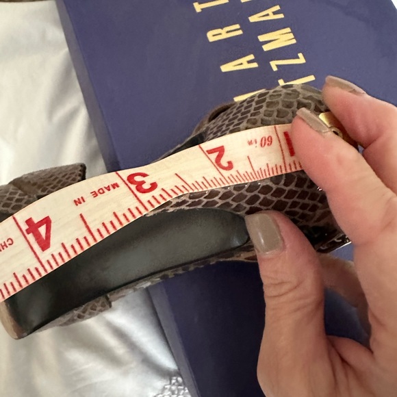 Stuart Weitzman mushroom snake printed platform peep toe shoes. - Picture 6 of 7